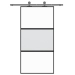 vidaXL Ușă glisantă, negru, 102,5x205 cm, sticlă securizată/aluminiu vidaXL Ușă glisantă, negru, 102,5x205 cm, sticlă securizată/aluminiu