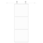 vidaXL Ușă glisantă, alb, 76x205 cm, sticlă securizată/aluminiu