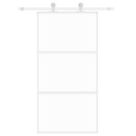 vidaXL Ușă glisantă, alb, 102,5x205 cm, sticlă securizată/aluminiu