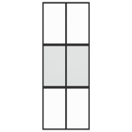 vidaXL Ușă glisantă, negru, 76x205 cm, sticlă securizată și aluminiu vidaXL Ușă glisantă, negru, 76x205 cm, sticlă securizată și aluminiu