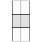 vidaXL Ușă glisantă, negru, 90x205 cm, sticlă securizată și aluminiu