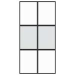vidaXL Ușă glisantă, negru, 102,5x205 cm, sticlă securizată/aluminiu