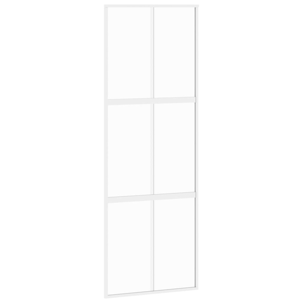 vidaXL Ușă glisantă, alb, 76x205 cm, sticlă securizată/aluminiu