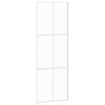 vidaXL Ușă glisantă, alb, 76x205 cm, sticlă securizată/aluminiu