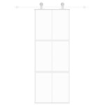 vidaXL Ușă glisantă, alb, 76x205 cm, sticlă securizată/aluminiu