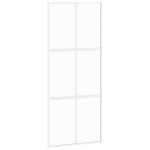 vidaXL Ușă glisantă, alb, 90x205 cm, sticlă securizată/aluminiu