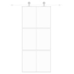 vidaXL Ușă glisantă, alb, 90x205 cm, sticlă securizată/aluminiu