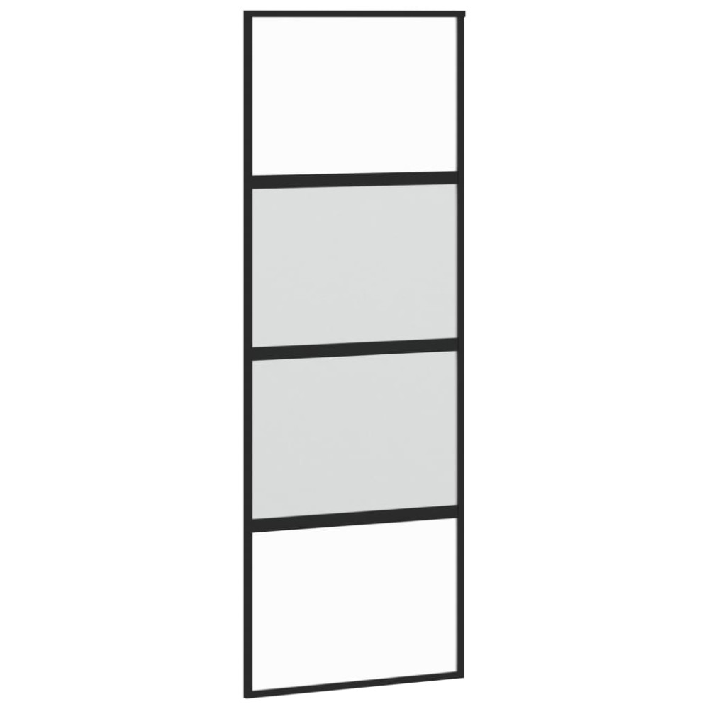 vidaXL Ușă glisantă, negru, 76x205 cm, sticlă securizată și aluminiu