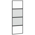 vidaXL Ușă glisantă, negru, 76x205 cm, sticlă securizată și aluminiu