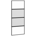vidaXL Ușă glisantă, negru, 90x205 cm, sticlă securizată și aluminiu