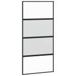 vidaXL Ușă glisantă, negru, 102,5x205 cm, sticlă securizată/aluminiu