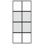 vidaXL Ușă glisantă, negru, 90x205 cm, sticlă securizată și aluminiu