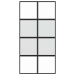vidaXL Ușă glisantă, negru, 102,5x205 cm, sticlă securizată/aluminiu