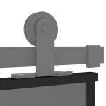 vidaXL Ușă glisantă, negru, 76x205 cm, sticlă securizată și aluminiu