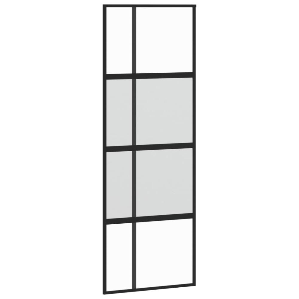 vidaXL Ușă glisantă, negru, 76x205 cm, sticlă securizată și aluminiu