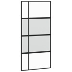 vidaXL Ușă glisantă, negru, 102,5x205 cm, sticlă securizată/aluminiu