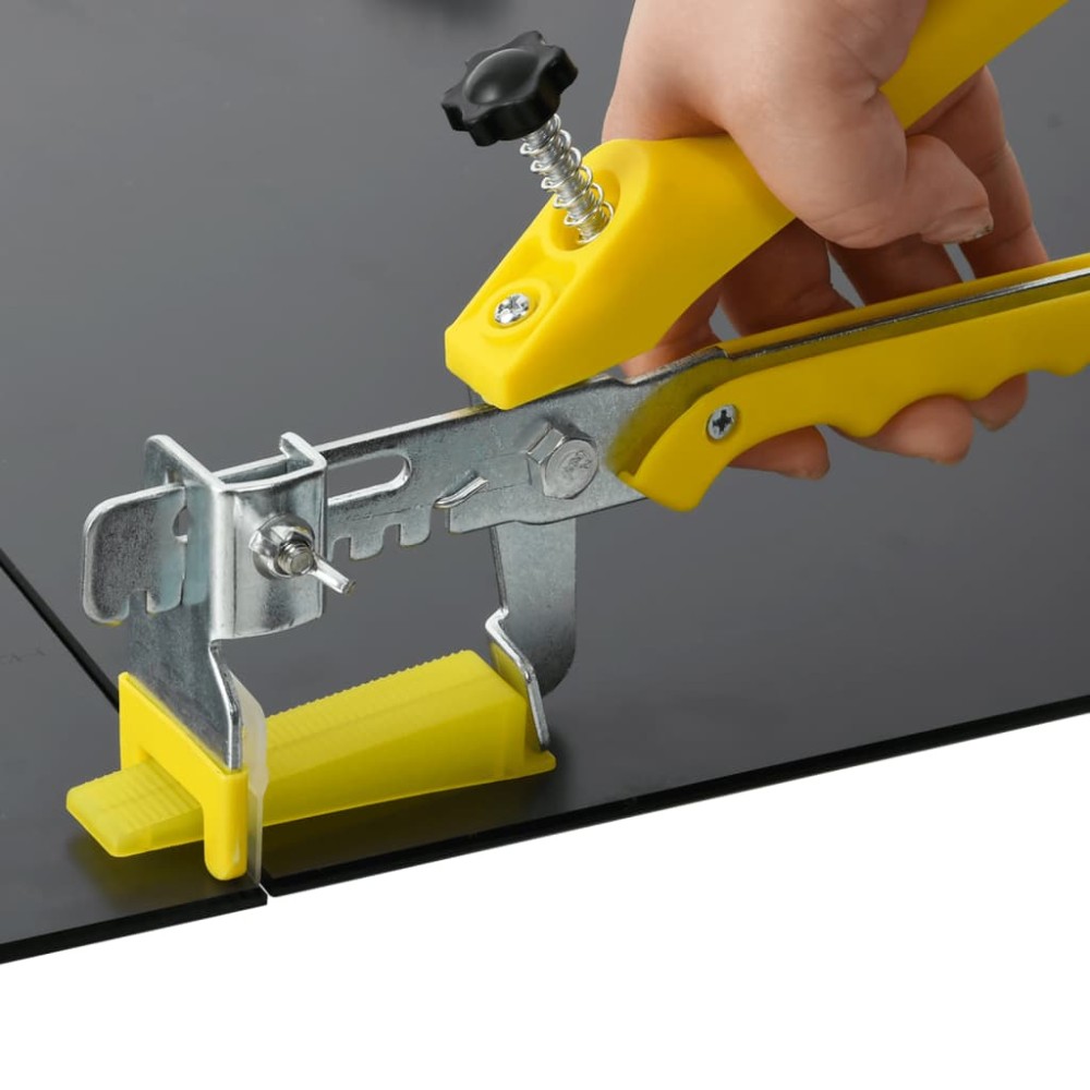 vidaXL Sistem de nivelare a plăcilor, 250 pene, 500 cleme, 2 mm