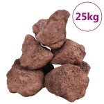 vidaXL Roci vulcanice, 25 kg, roșu, 10-30 cm
