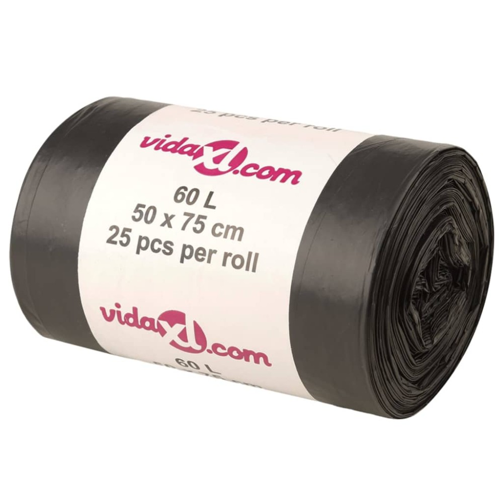 vidaXL Saci de gunoi 250 buc. negru 60 L