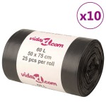 vidaXL Saci de gunoi 250 buc. negru 60 L vidaXL Saci de gunoi 250 buc. negru 60 L