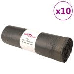 vidaXL Saci de gunoi cu șnururi 250 buc. negru 60 L vidaXL Saci de gunoi cu șnururi 250 buc. negru 60 L