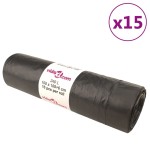 vidaXL Saci de gunoi cu șnururi 150 buc. negru 240 L vidaXL Saci de gunoi cu șnururi 150 buc. negru 240 L