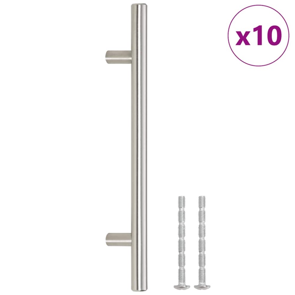 vidaXL Mânere de dulap, 10 buc., argintiu, 160 mm, oțel inoxidabil