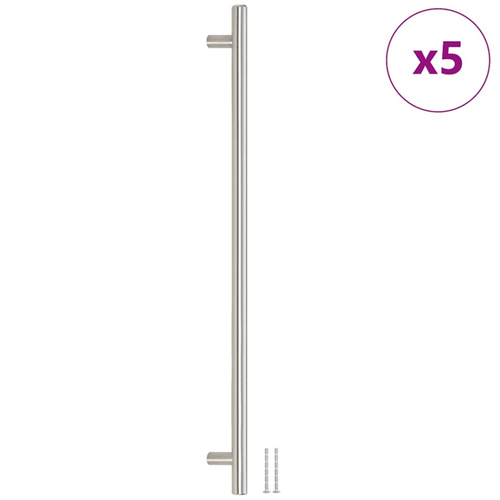 vidaXL Mânere de dulap, 5 buc., argintiu, 480 mm, oțel inoxidabil