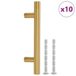 vidaXL Mânere de dulap, 10 buc., auriu, 64 mm, oțel inoxidabil