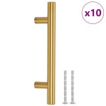 vidaXL Mânere de dulap, 10 buc., auriu, 96 mm, oțel inoxidabil vidaXL Mânere de dulap, 10 buc., auriu, 96 mm, oțel inoxidabil
