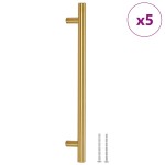 vidaXL Mânere de dulap, 5 buc., auriu, 192 mm, oțel inoxidabil vidaXL Mânere de dulap, 5 buc., auriu, 192 mm, oțel inoxidabil
