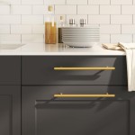 vidaXL Mânere de dulap, 5 buc., auriu, 224 mm, oțel inoxidabil vidaXL Mânere de dulap, 5 buc., auriu, 224 mm, oțel inoxidabil