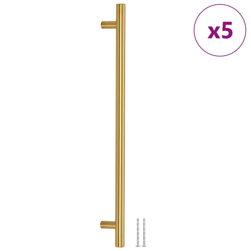 vidaXL Mânere de dulap, 5 buc., auriu, 320 mm, oțel inoxidabil