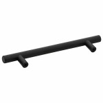 vidaXL Mânere de dulap, 10 buc., negru, 128 mm, oțel inoxidabil