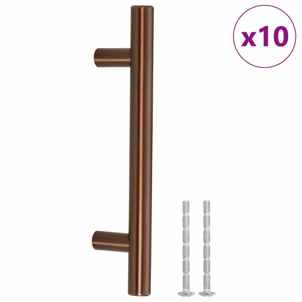 vidaXL Mânere de dulap, 10 buc., bronz, 96 mm, oțel inoxidabil
