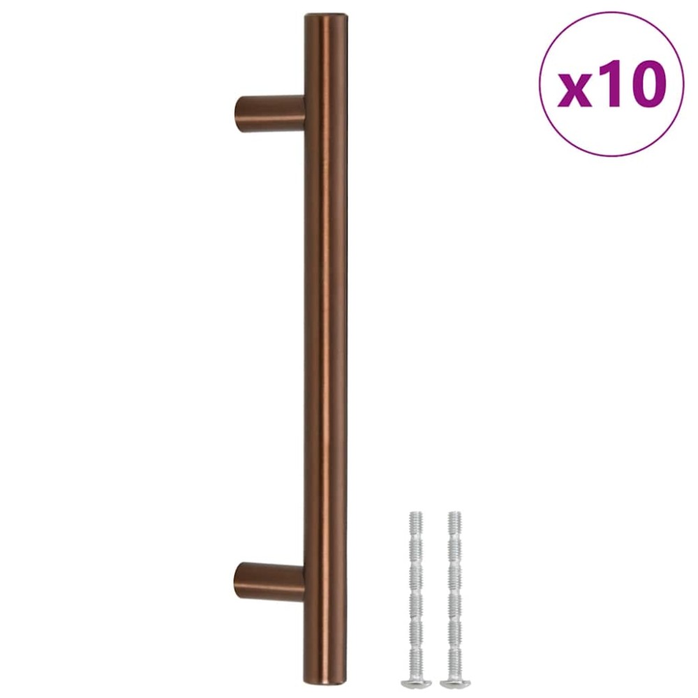 vidaXL Mânere de dulap, 10 buc., bronz, 128 mm, oțel inoxidabil