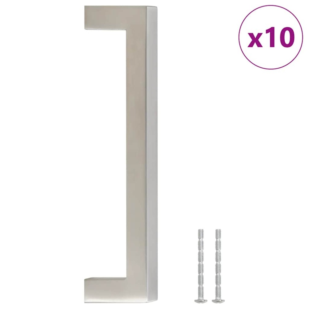 vidaXL Mânere de dulap, 10 buc., argintiu, 128 mm, oțel inoxidabil