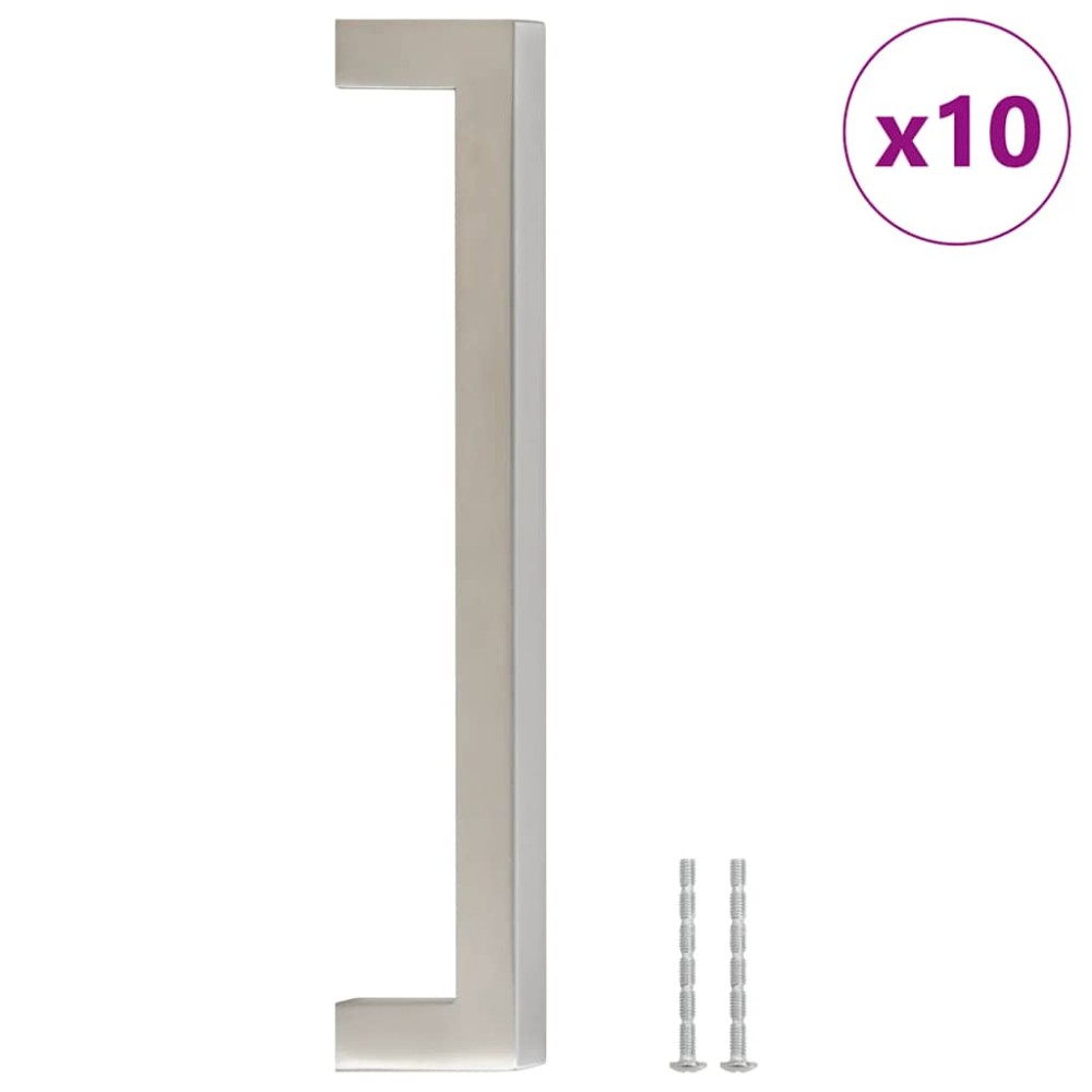 vidaXL Mânere de dulap, 10 buc., argintiu, 160 mm, oțel inoxidabil