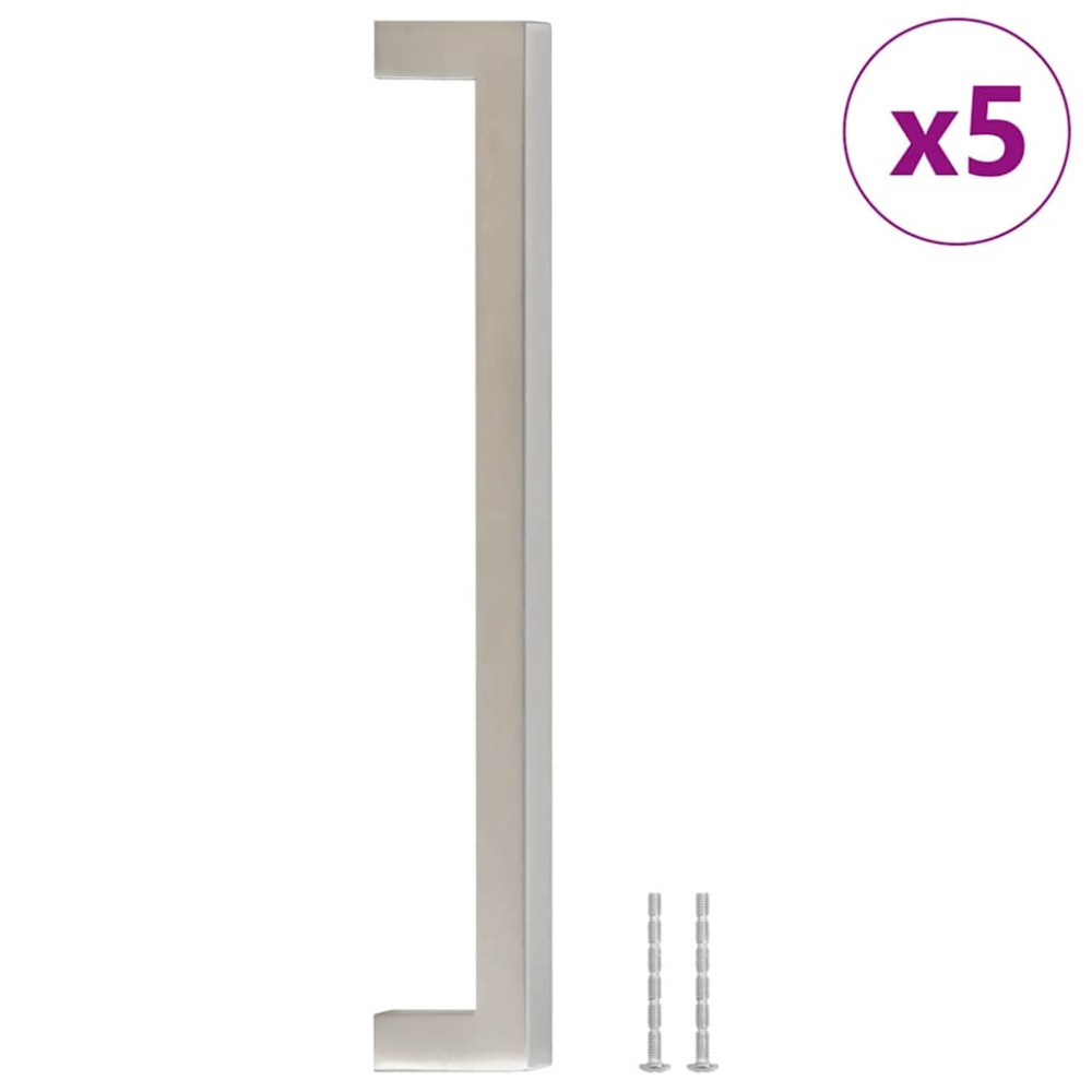 vidaXL Mânere de dulap, 5 buc., argintiu, 192 mm, oțel inoxidabil