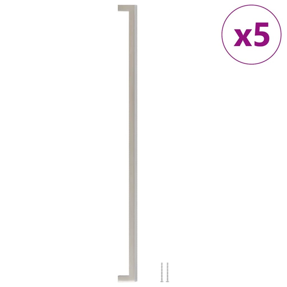vidaXL Mânere de dulap, 5 buc., argintiu, 480 mm, oțel inoxidabil
