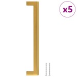 vidaXL Mânere de dulap, 5 buc., auriu, 192 mm, oțel inoxidabil vidaXL Mânere de dulap, 5 buc., auriu, 192 mm, oțel inoxidabil