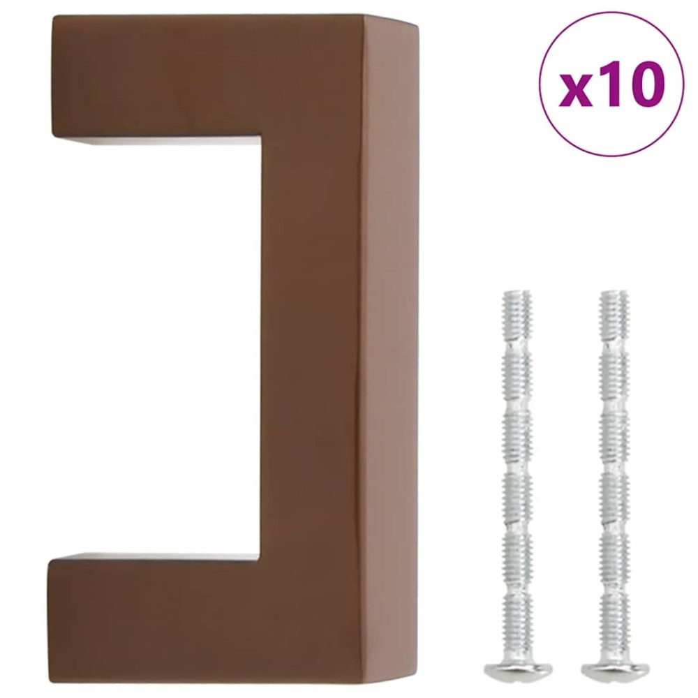 vidaXL Mânere de dulap, 10 buc., bronz, 64 mm, oțel inoxidabil