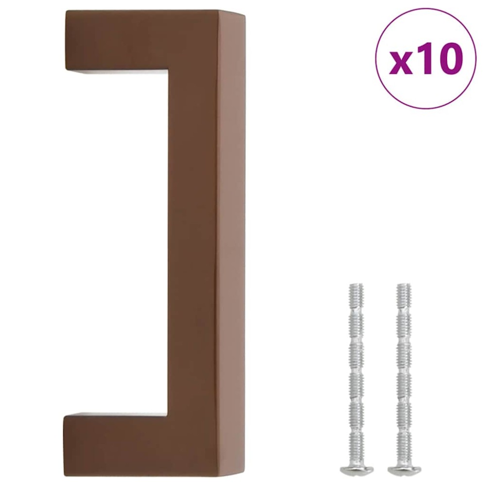 vidaXL Mânere de dulap, 10 buc., bronz, 96 mm, oțel inoxidabil