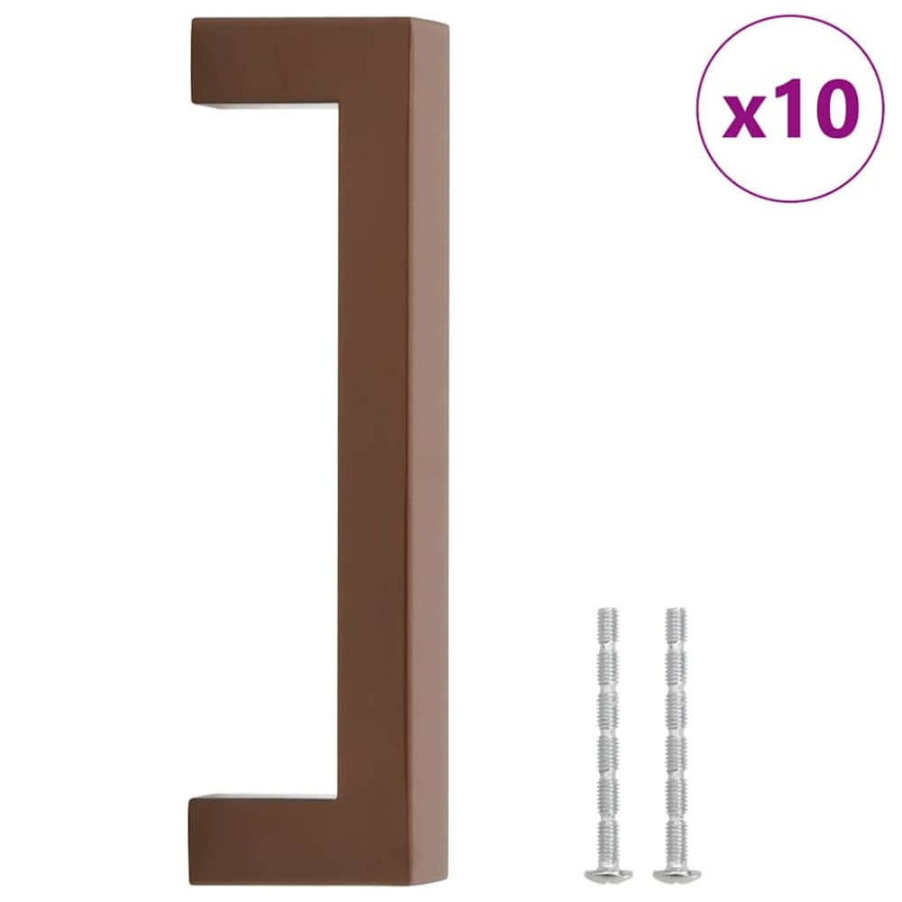 vidaXL Mânere de dulap, 10 buc., bronz, 128 mm, oțel inoxidabil