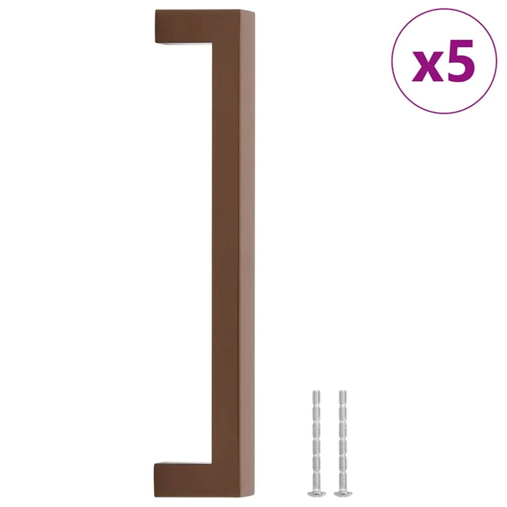 vidaXL Mânere de dulap, 5 buc., bronz, 192 mm, oțel inoxidabil