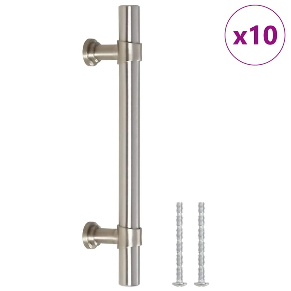 vidaXL Mânere de dulap, 10 buc., argintiu, 96 mm, oțel inoxidabil