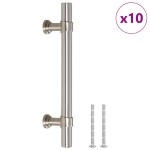 vidaXL Mânere de dulap, 10 buc., argintiu, 96 mm, oțel inoxidabil vidaXL Mânere de dulap, 10 buc., argintiu, 96 mm, oțel inoxidabil