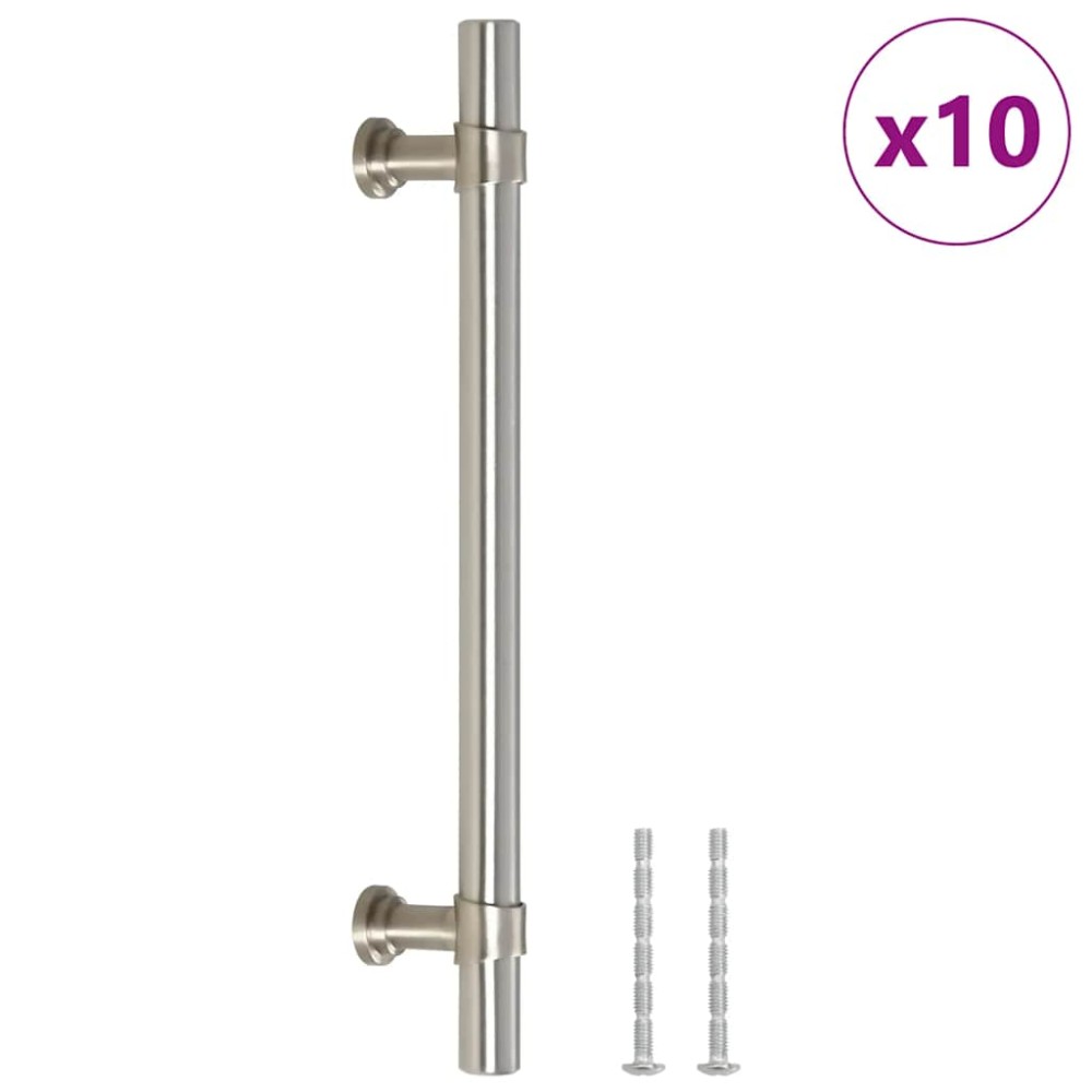 vidaXL Mânere de dulap, 10 buc., argintiu, 128 mm, oțel inoxidabil