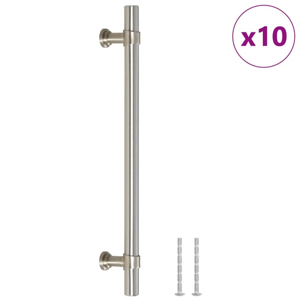 vidaXL Mânere de dulap, 10 buc., argintiu, 160 mm, oțel inoxidabil