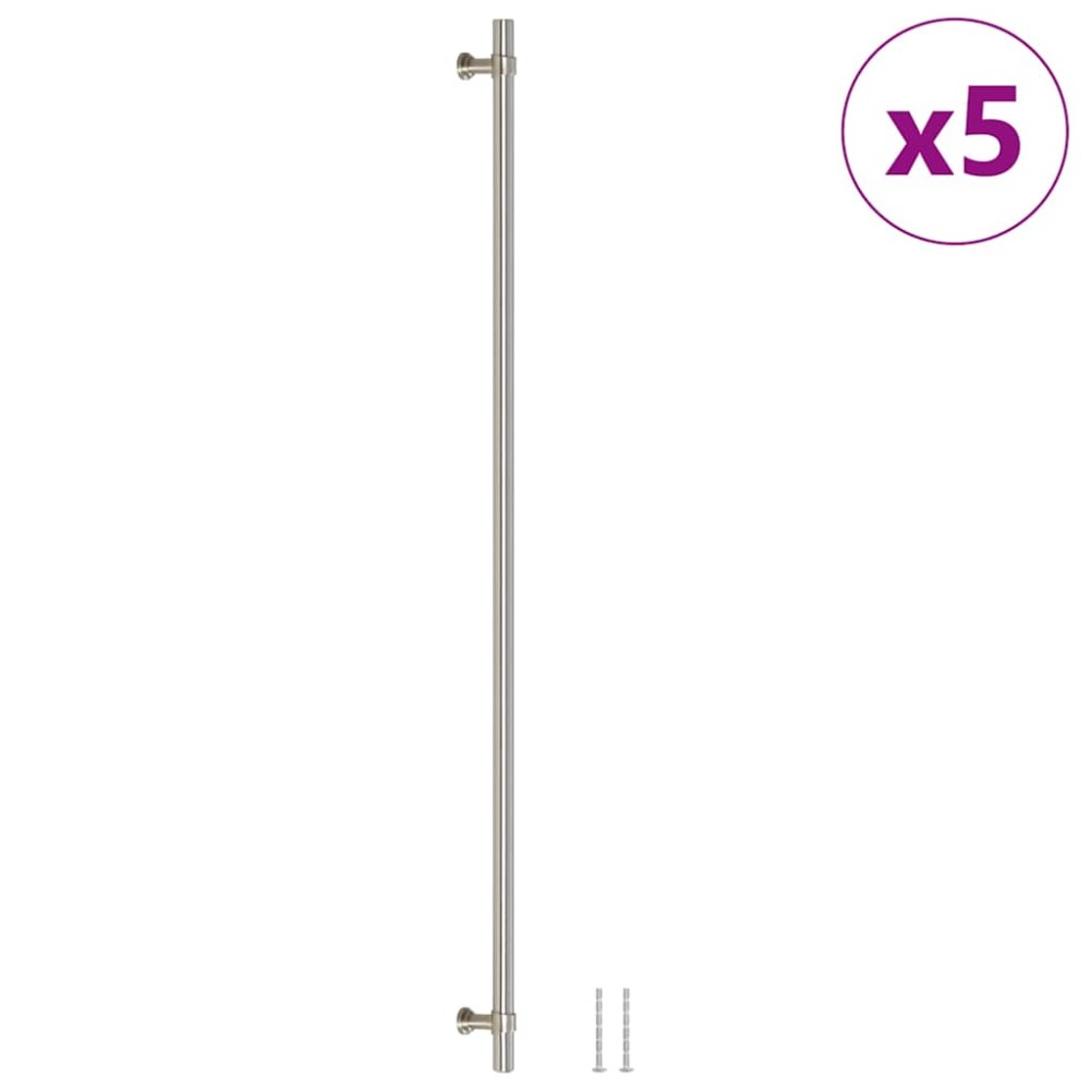 vidaXL Mânere de dulap, 5 buc., argintiu, 480 mm, oțel inoxidabil